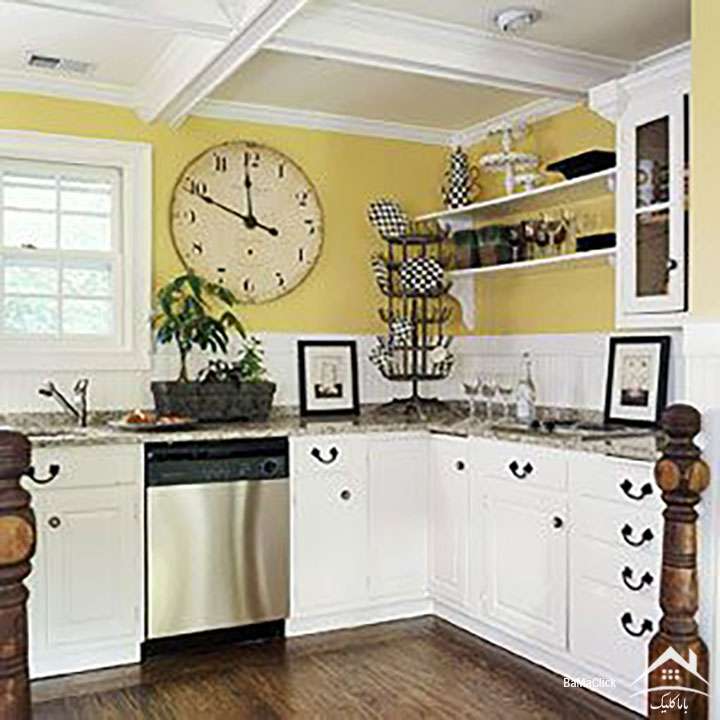 طرح‌های زیبای آشپزخانه زرد و سفید سال جدید