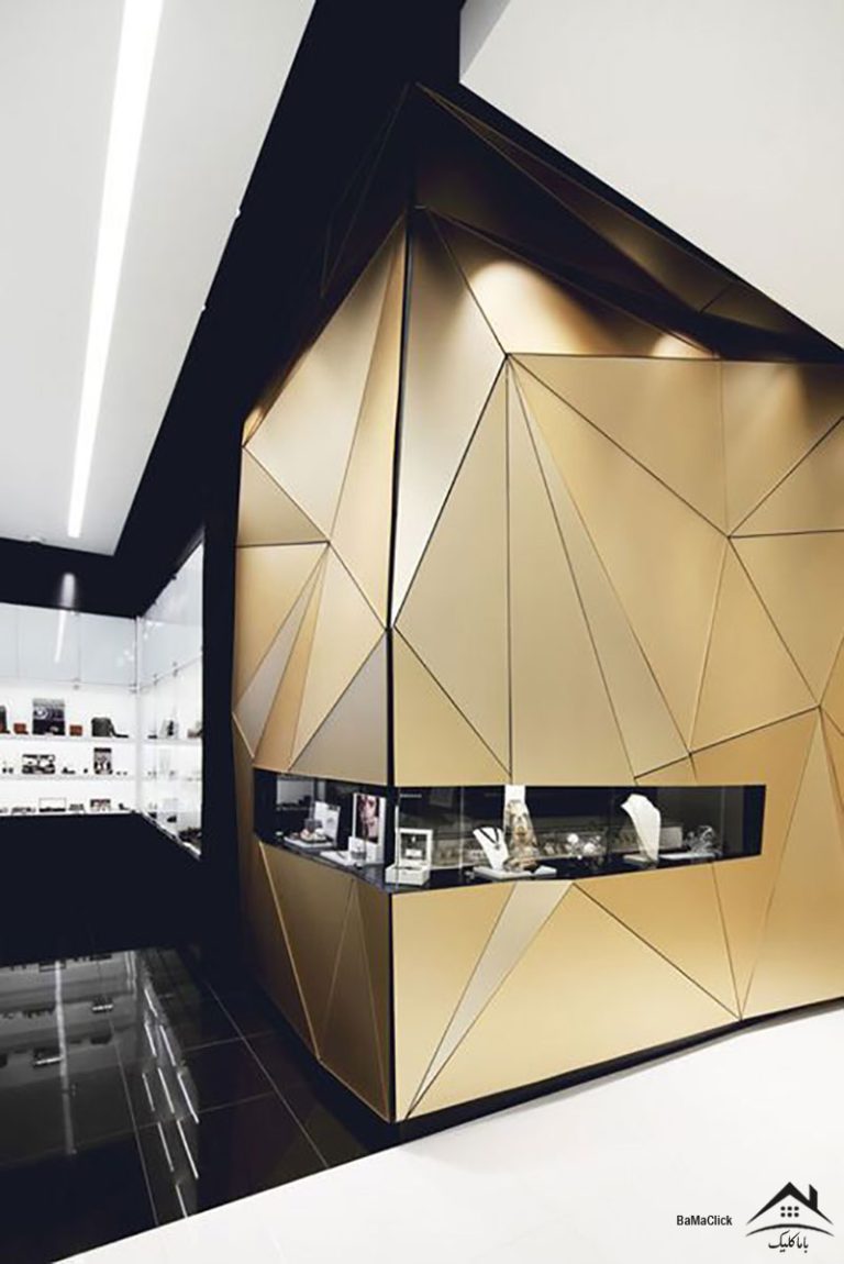 ایده زیبا و مدرن طراحی فضای طلا فروشی